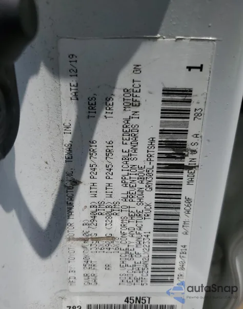 2020 Toyota Tacoma Double Cab из США, поврежденный, VIN 5TFCZ5AN2LX223341